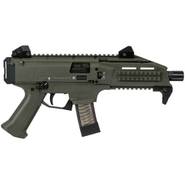 H127 CZ Scorpion EVO 3 S1 9mm Luger 7.72in Black/OD Green Modern Sporting Pistol - 10+1 Rounds