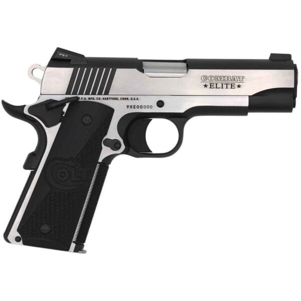 Colt Combat Elite Commander 45 Auto (ACP) 4.25in Stainless/Black Pistol - 8+1 Rounds