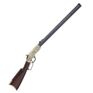 Q34 Henry Original Deluxe 25th Anniversary Engraved Blued Brown Lever Action Rifle - 44-40 Winchester - 24.5in