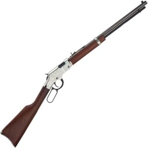 Q76 Henry Silver Eagle Nickel Plated Lever Action Rifle - 17 HMR - 20in