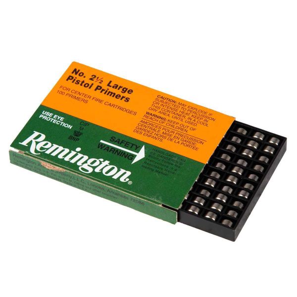 Remington Boxer #2-1/2 Large Pistol Primers - 100 Count