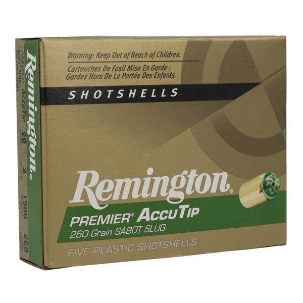 Remington AccuTip 20 Gauge 3in 260gr Sabot Slug Shotshells - 5 Rounds