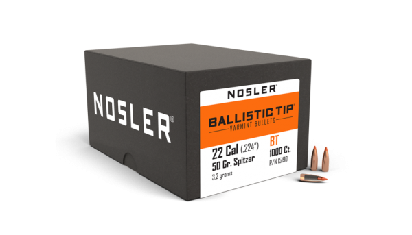 22 CALIBER 50GR BALLISTIC TIP VARMINT (1000CT)