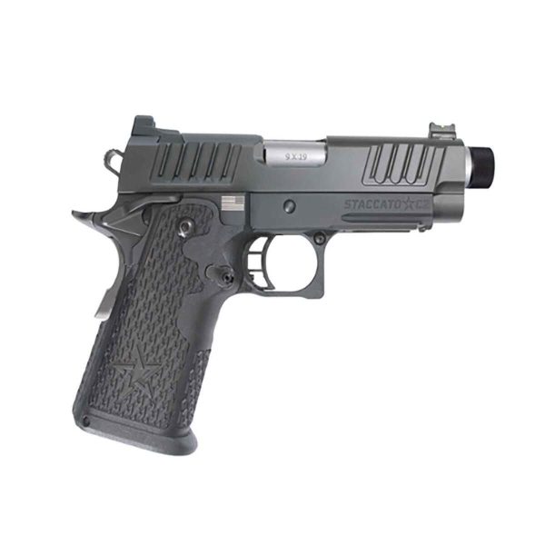 Staccato C2 Full Size Sight 9mm Luger 3.9in Anodized Stainless Threaded Pistol - 16+1 Rounds