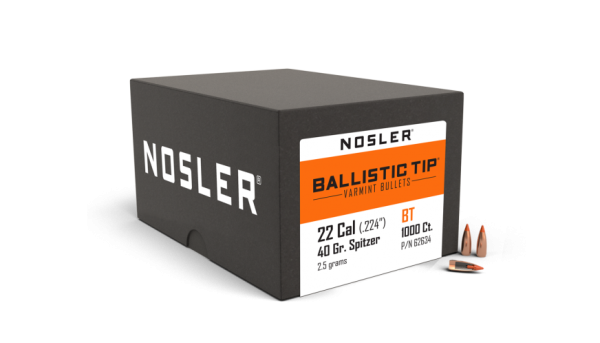 22 CALIBER 40GR BALLISTIC TIP VARMINT (1000CT)