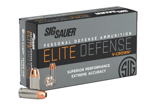 SIG SAUER 9MM, 147GR, ELITE V-CROWN, JHP - 50 Count