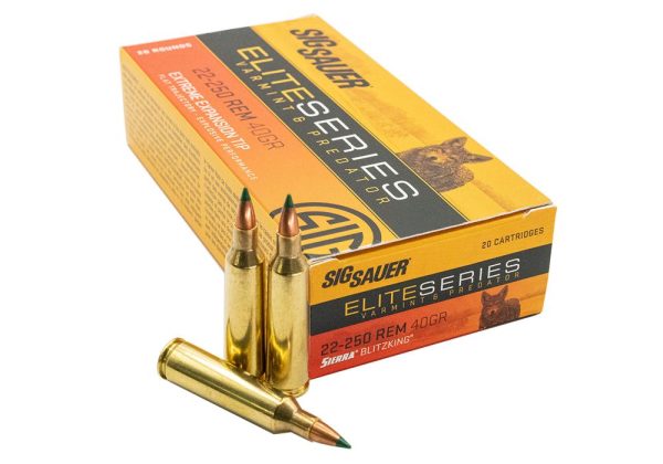 SIG SAUER 22-250 REM, 40GR, ELITE SERIES, VARMINT AND PREDATOR, POLY TIP
