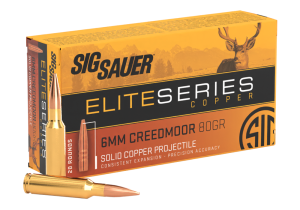 SIG SAUER 6MM CREEDMOOR, 80GR, ELITE COPPER HUNTING