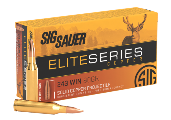 SIG SAUER 243 WIN, 80GR, ELITE COPPER HUNTING