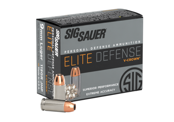 SIG SAUER 9MM, 115GR, Elite V-Crown, JHP