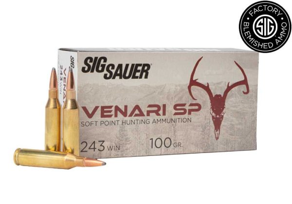 SIG SAUER 243 Winchester, 100GR, VENARI Soft Point Hunting-BLEMISHED