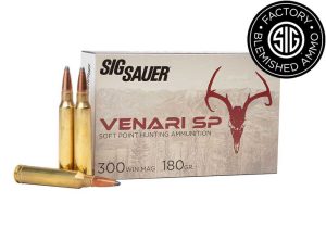 SIG SAUER 300 Winchester Magnum, 180GR, VENARI Soft Point Hunting-BLEMISHED