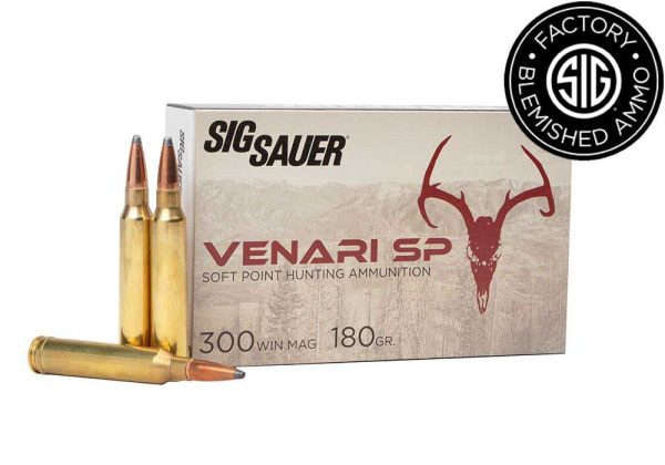 SIG SAUER 300 Winchester Magnum, 180GR, VENARI Soft Point Hunting-BLEMISHED
