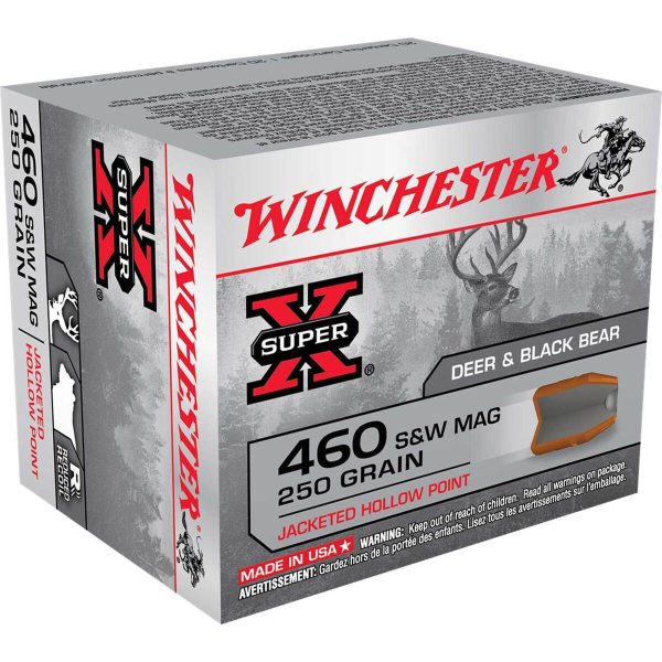 hh12 Winchester Super-X 460 S&W 250gr JHP Handgun Ammo - 20 Rounds
