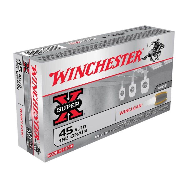 Winchester Super X 45 Auto (ACP) 185gr WinClean Handgun Ammo - 50 Rounds
