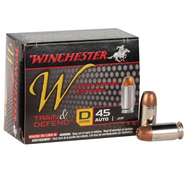 hh77 Winchester Train And Defend 45 Auto (ACP) 230gr JHP Handgun Ammo - 20 Rounds