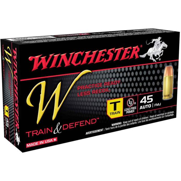 hh85 Winchester Train And Defend 45 Auto (ACP) 230gr FMJ Handgun Ammo - 50 Rounds