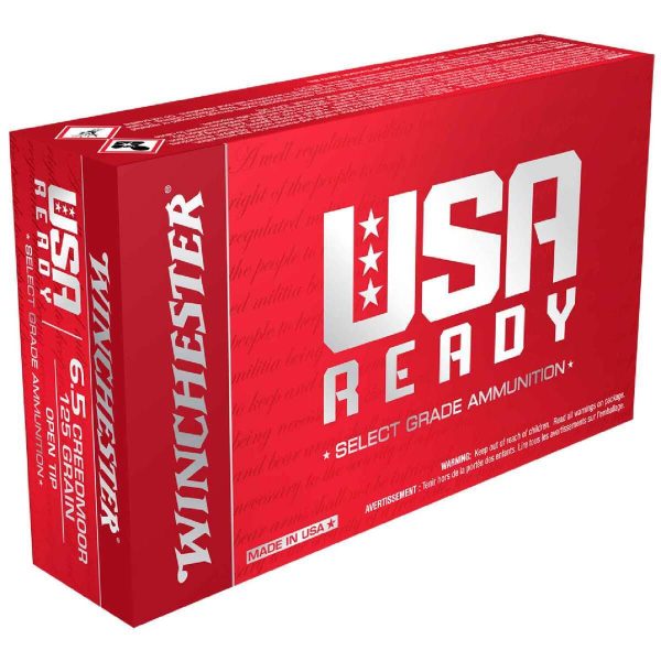 Winchester USA Ready 6.5 Creedmoor 140gr Full Metal Jacket Open Tip Rifle Ammo - 20 Rounds