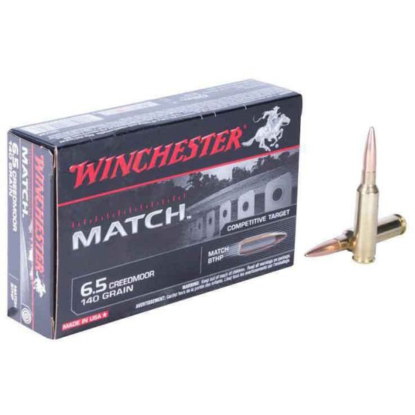 Winchester Match 6.5 Creedmoor 140gr Match BTHP Rifle Ammo - 20 Rounds