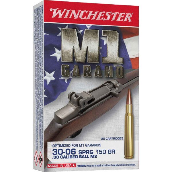 ra86 Winchester M1 Garand 30-06 Springfield 150gr Full Metal Jacket Rifle Ammo - 20 Rounds