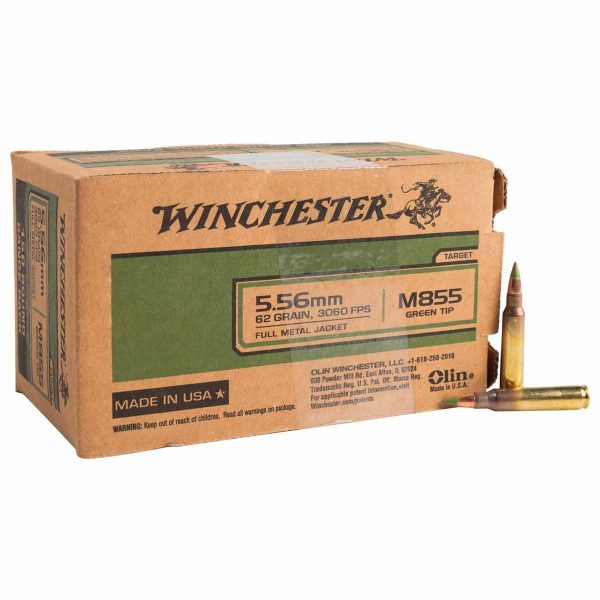 Winchester 5.56mm NATO 62gr FMJLC Rifle Ammo - 150 Rounds