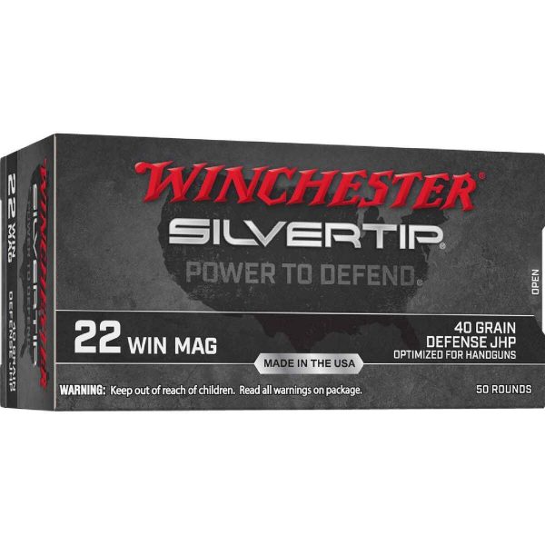 Winchester Silvertip 22 WMR (22 Mag) 40gr Jacketed Hollow Point Rimfire Ammo - 50 Rounds