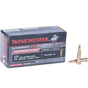 Winchester Elite Varmint HV 17 Winchester Super Mag 20gr Polymer Tip Rimfire Ammo - 50 Rounds