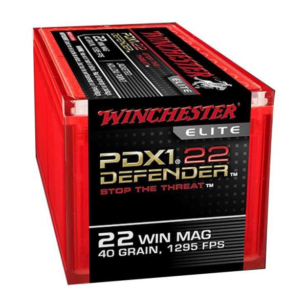 Winchester 22 WMR Defender 40gr JHP Rimfire Ammo - 50 Rounds