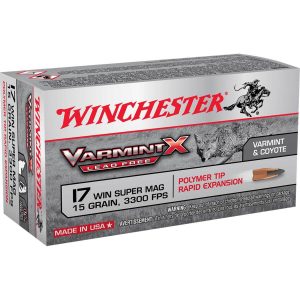 Winchester Varmint X 17 Winchester Super Mag 15gr Polymer Tip Rimfire Ammo - 50 Rounds