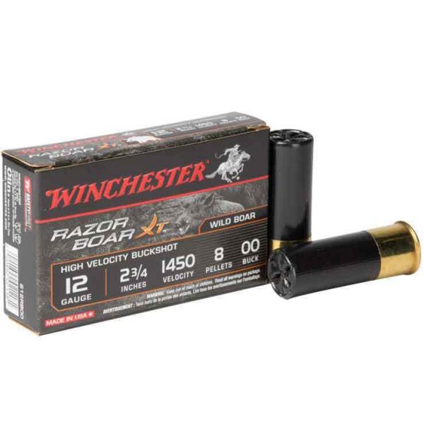 Winchester Razorback XT 12 Gauge 2-3/4in 00 Buck Buckshot Shotshells - 5 Rounds