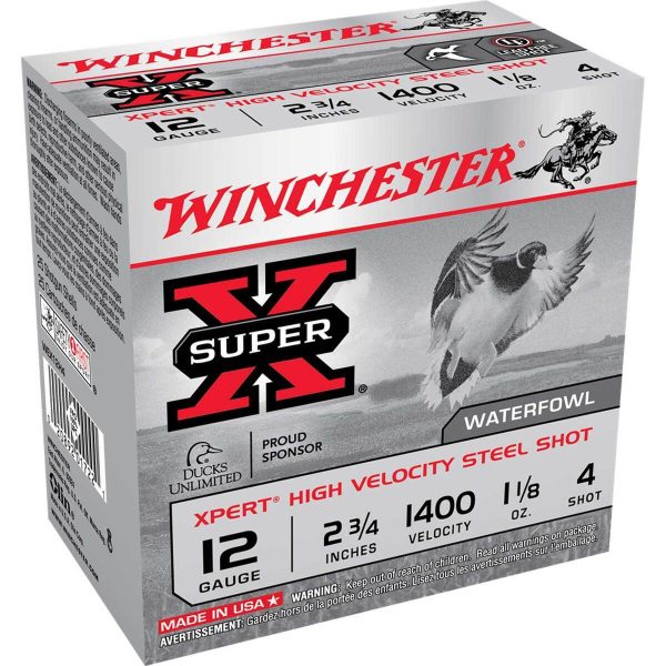Winchester Super-X 12 Gauge 2-3/4in 1-1/8oz #4 Waterfowl Shotshells - 25 Rounds