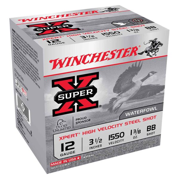Winchester Super-X Xpert High Velocity Steel Shot 12 Gauge 3-1/2in BB 1-3/8oz Waterfowl Shotshells - 25 Rounds
