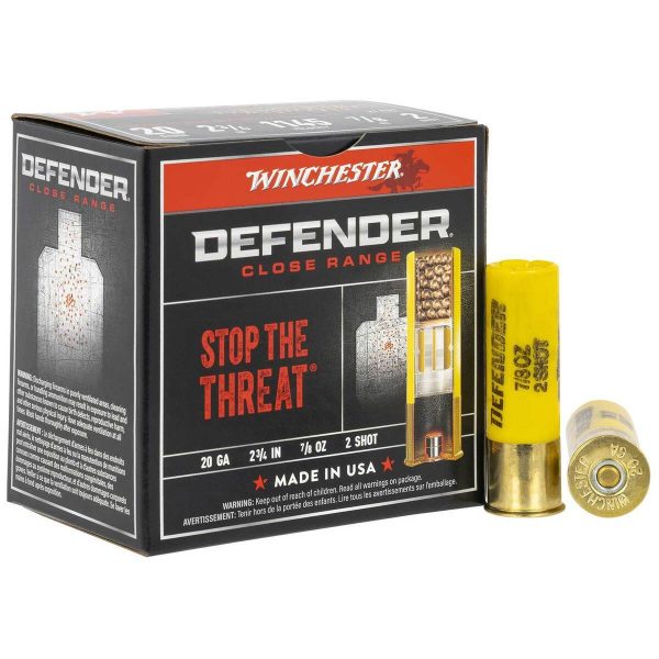 s288 Winchester Defender 20 Gauge 2-3/4in #2 7/8oz Target Shotshells - 25 Rounds