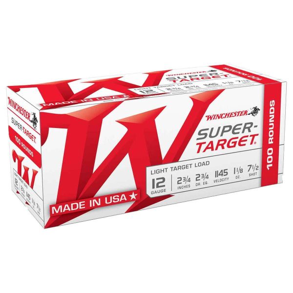 Winchester Super Target 12 Gauge 2-3/4in #7.5 1-1/8oz Target Shotshells - 100 Rounds