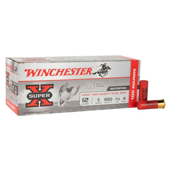 Winchester Super X Xpert High Velocity 12ga 3in #4 1-1/8oz Waterfowl Shotshells - 100 Rounds