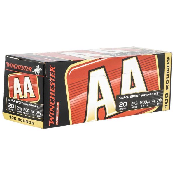 Winchester Ammo AA Super Sport 20 Gauge 2-3/4in #7.5 7/8oz Target Shotshells - 100 Rounds
