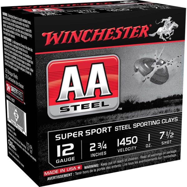 s79 13 Winchester AA 12 Gauge 2-3/4in 1oz #7-1/2 Steel Shotshells - 25 Rounds