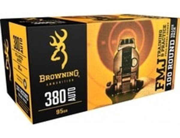 Browning 380 Auto 95 gr FMJ Training and Practice 100 Round Value Pack
