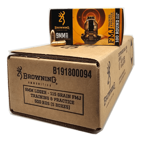 Browning 9mm Luger 115 gr FMJ Training and Practice 500/Case