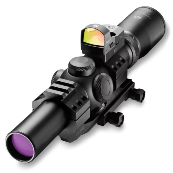 Burris Fullfield TAC30 Rifle Scope 1-4x 24mm Illuminated Ballistic CQ Reticle Matte Black with FastFire 3 Red Dot and P.E.P.R Mount