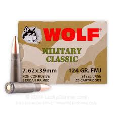 W9 7.62x39 Ammo 124gr HP Wolf WPA Military Classic 1000 Round Case