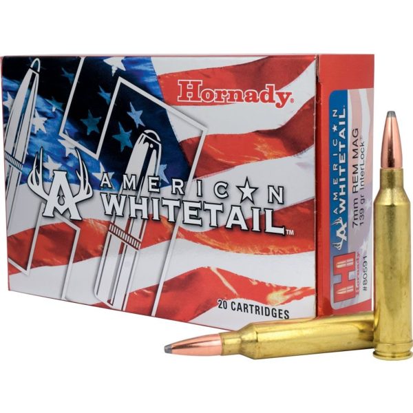 Hornady American Whitetail 7mm Remington Magnum 139 Grain InterLock SP Centerfire Rifle Ammunition
