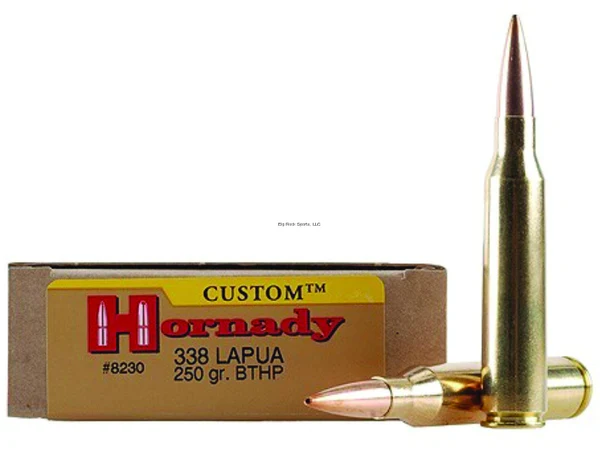 Hornady Match .338 Lapua Magnum 250 Grain Boat-Tail Hollow Point Match Centerfire Rifle Ammunition