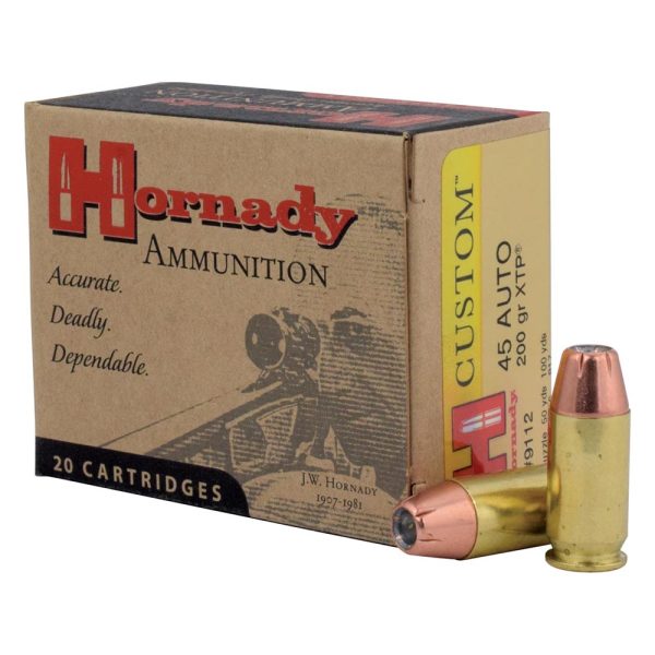 Hornady Custom .45 ACP 200 Grain eXtreme Terminal Performance Centerfire Pistol Ammunition