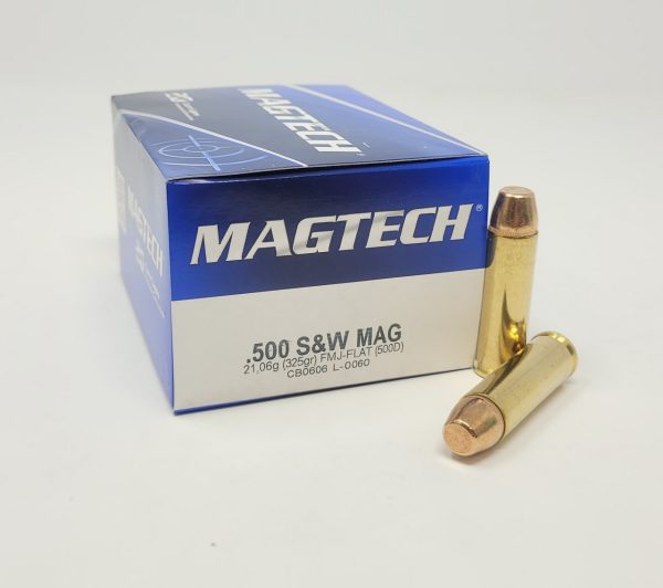 ma16 Magtech Ammunition 500 S&W Magnum 325 Grain Full Metal Jacket Flat Point Box of 20