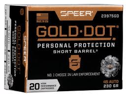 Gold Dot Short Barrel Personal Protection 45 Auto
